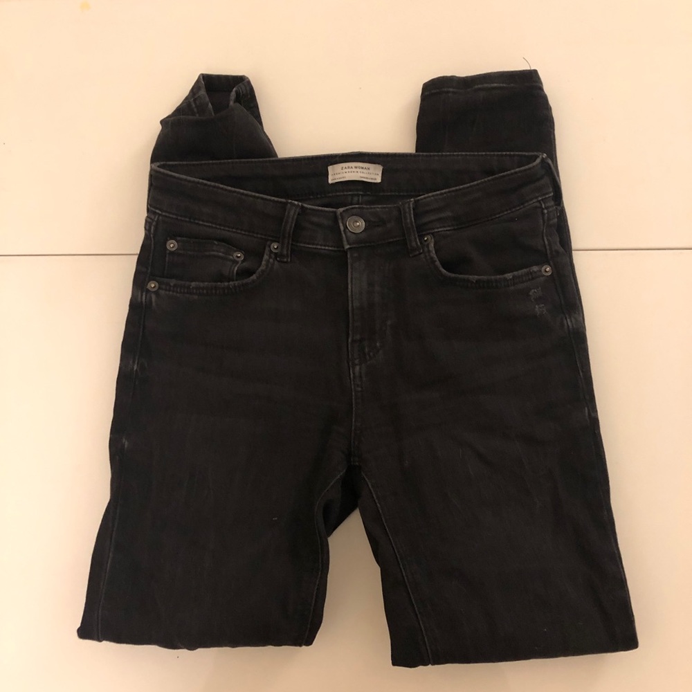 Zara Woman Black high Waisted Skinny Jeans